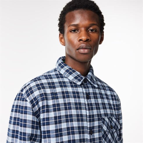 Lacoste - Men's Checked Quilted Long Sleeve Overshirt