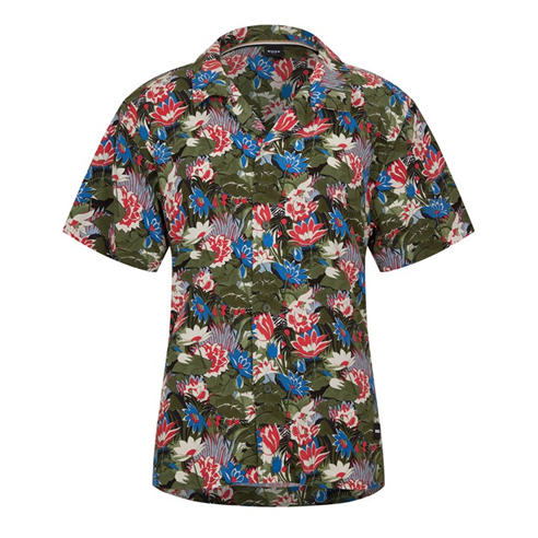 Boss - Mens BOSS Bodywear Beach Patterned Short Sleeve Shirt
