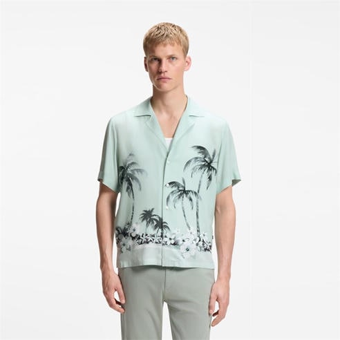 Boss - Men's Patterned Short Sleeve Shirt