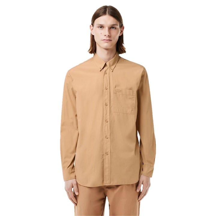 Lacoste Men's Beige Long Sleeve Plain Shirt - S