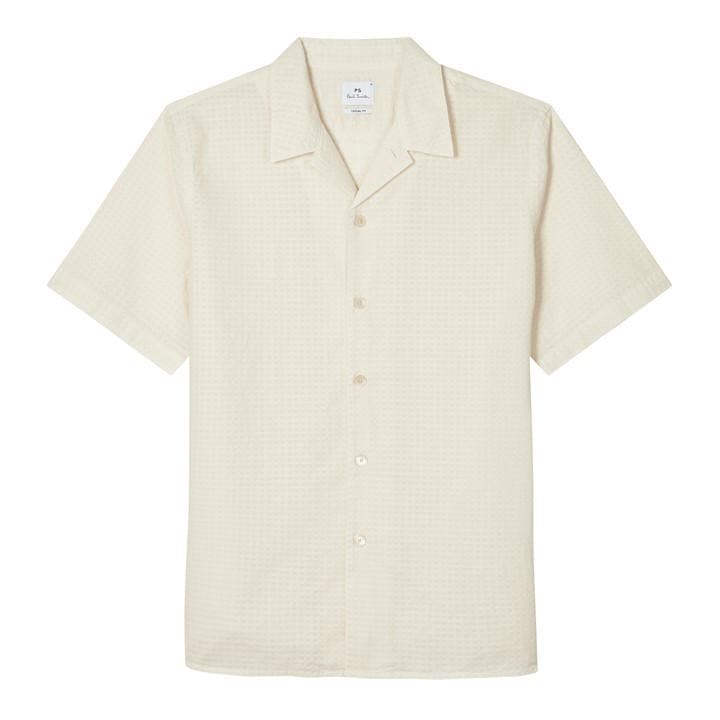 Ps Paul Smith Men's White Ps Seersuckr Shirt Sn62