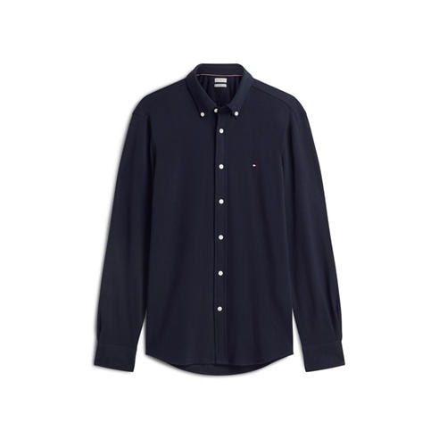 Tommy Hilfiger - Men's Cotton Knitted Long-Sleeve Slim-Fit Shirt