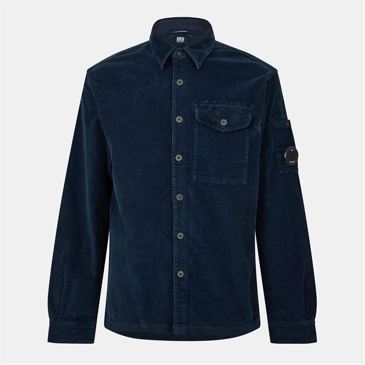 Cp Company Men's Blue Cp Lens Corduroy Shirt