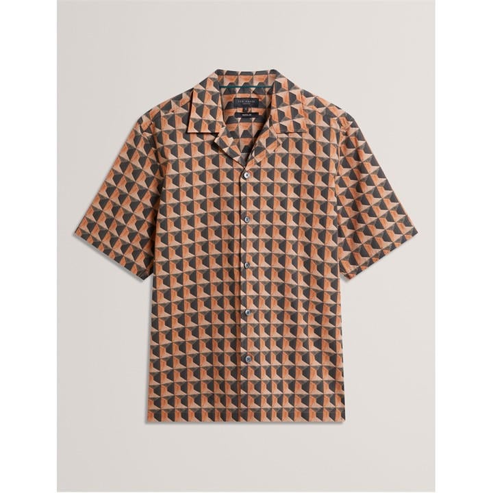 Ted Baker Men's Red Ted Ssrelx Geoshirt Sn62