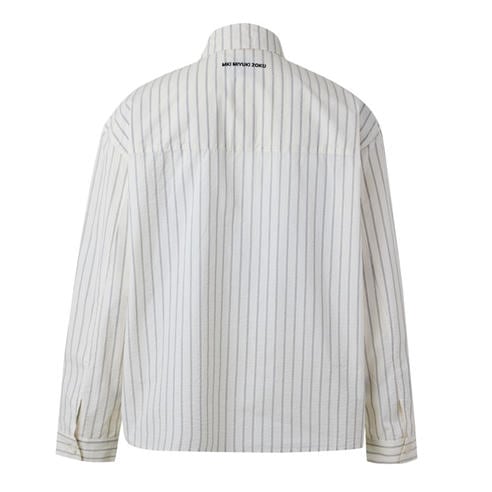MKI MIYUKI ZOKU - Men's Stripe Long Sleeve Patterned Shirt
