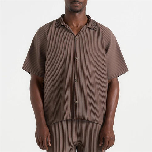 MANIERE DE VOIR - Mens Justin Pleated Boxy Shirt