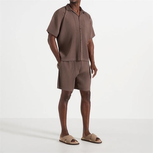 MANIERE DE VOIR - Mens Justin Pleated Boxy Shirt