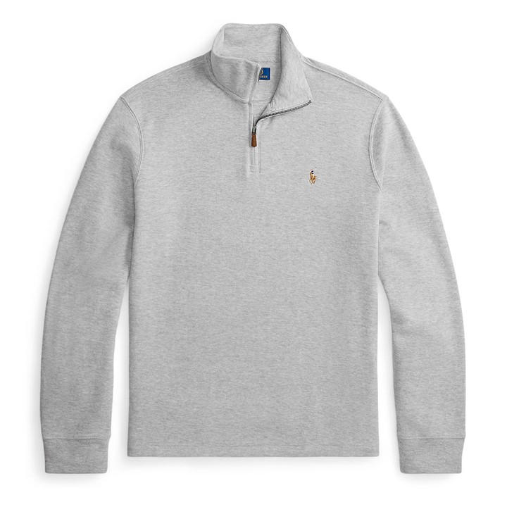 Polo Ralph Lauren Men's Grey Estate Fleece Quarter Zip Sweater - S