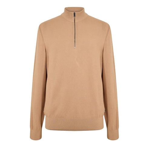 Boss - Men's HBB Ebrando Black Zipped Crew Neck Jumper