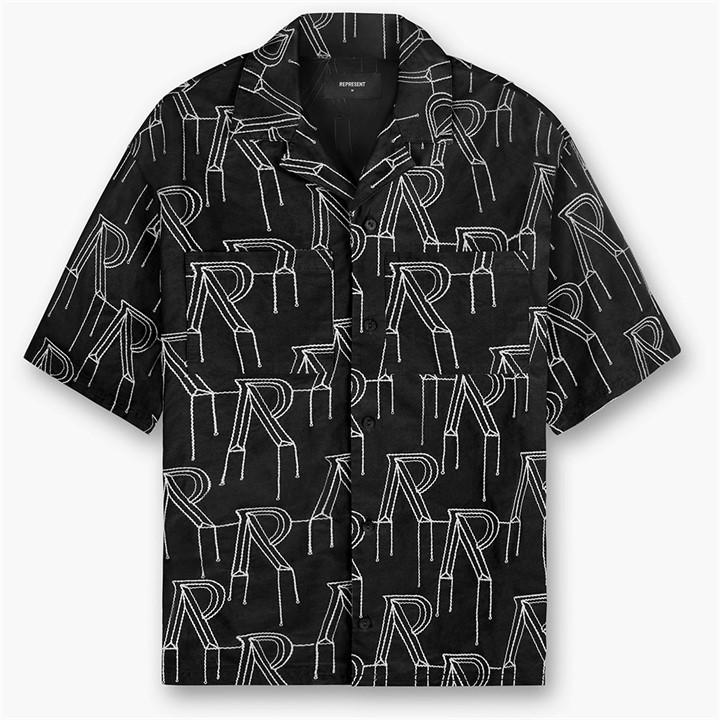 Represent Initial Pattern Shirt In Black
