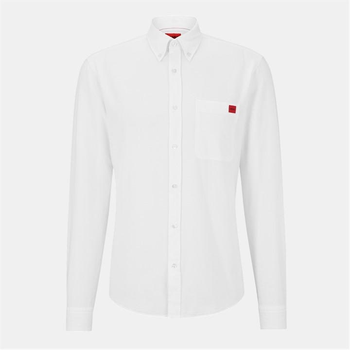 Hugo Boss Evito Long Sleeve Shirt In White