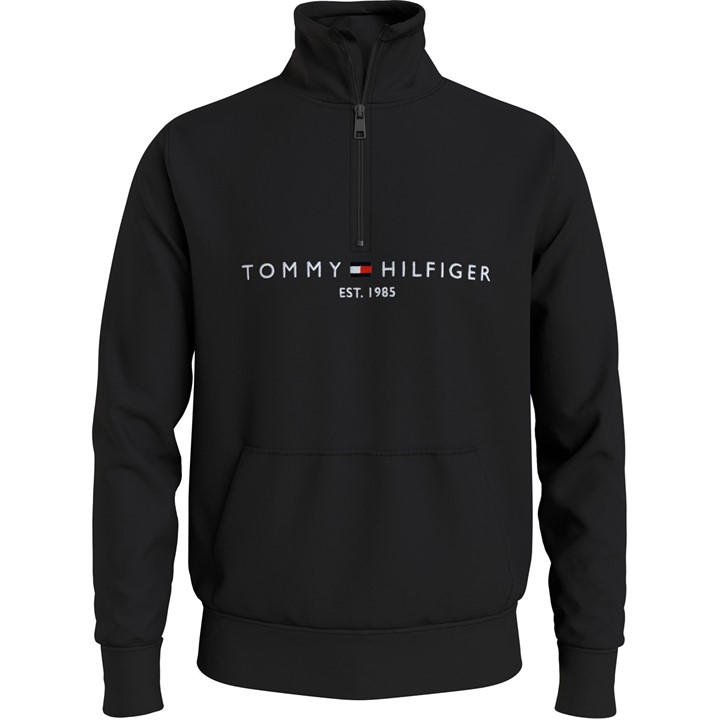 Tommy Hilfiger Men's Black Logo Mockneck Sweatshirt Extra Large