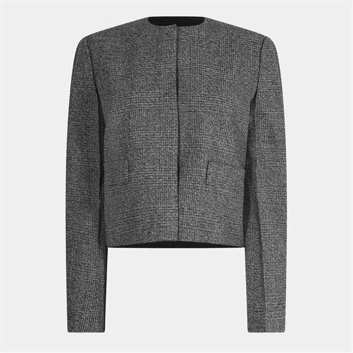 Prada Women's Grey Check Jacket Ld54 Size 8