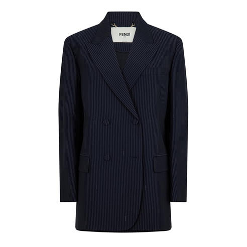 FENDI - Womens Pinstriped Blazer