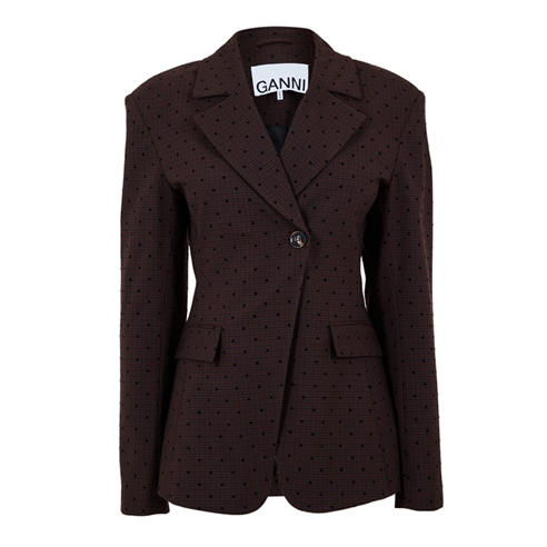 GANNI - Women's Fleck Check Blazer