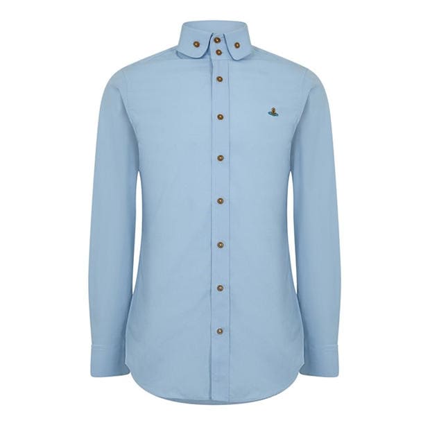 White - VIVIENNE WESTWOOD - Men's Logo Cotton Krall Long Sleeved Shirt