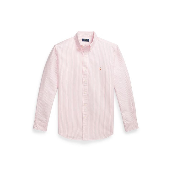 Polo Ralph Lauren Men's Pink Slim Fit Striped Oxford Shirt - XL