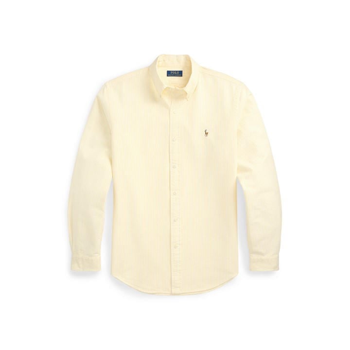 Polo Ralph Lauren Men's Yellow Slim Fit Striped Oxford Shirt - XL