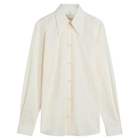 Valentino - Men's Long-Sleeve Cotton Plain Shirt
