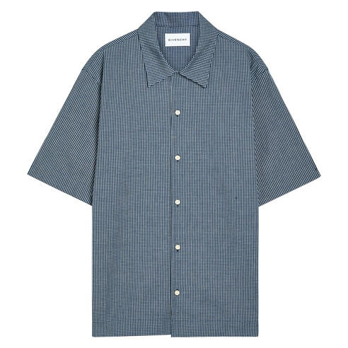 GIVENCHY - Men's Cotton Check Short-Sleeve Bowling Shirt