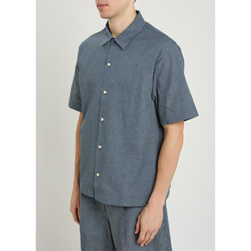 GIVENCHY - Men's Cotton Check Short-Sleeve Bowling Shirt