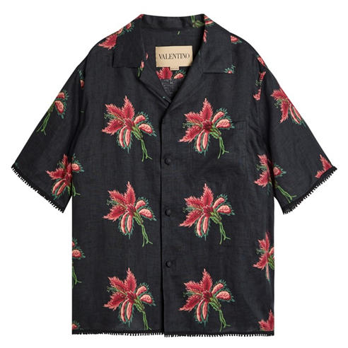 Valentino - VAL LINEN PAPIER FLORAL SHIRT