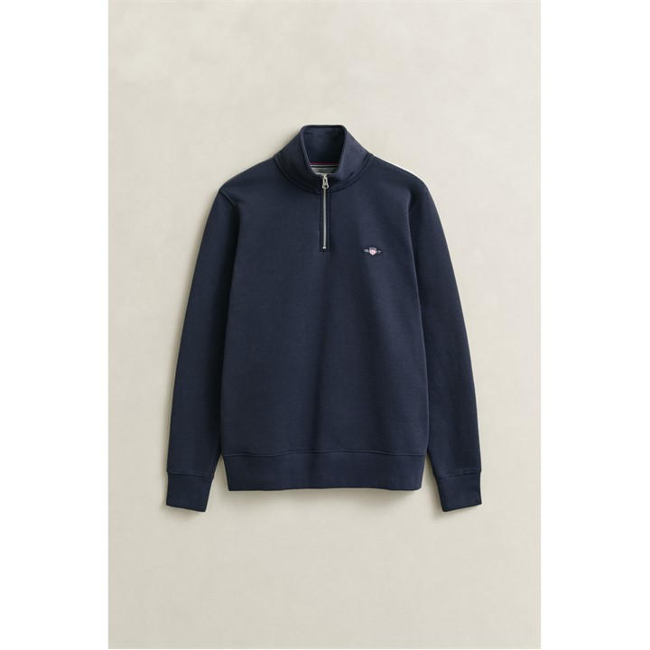 Gant Men's Blue Shield Half-Zip Sweatshirt Large