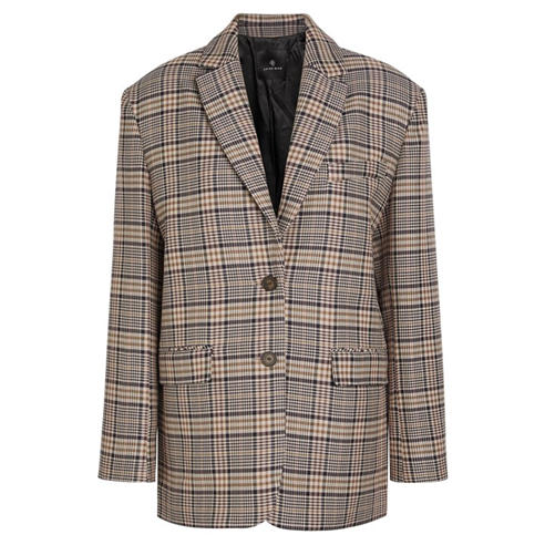 Anine Bing - Women's Quinn Check Oversized-Fit Blazer