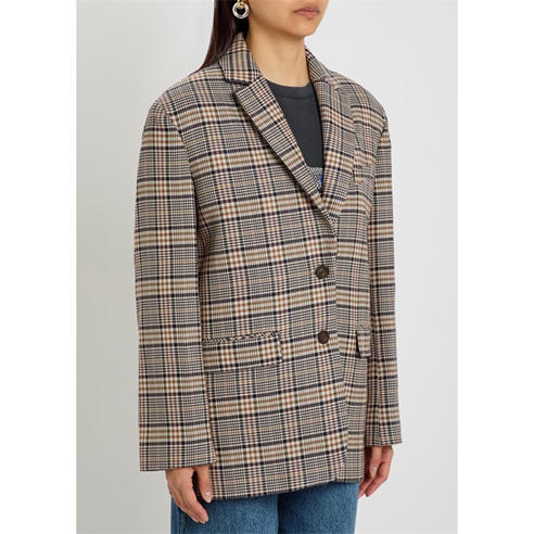 Anine Bing - Women's Quinn Check Oversized-Fit Blazer