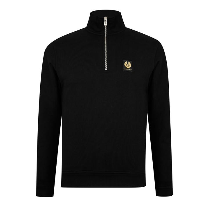 Belstaff Men's Black Quarter Zip Sweatshirt Large
