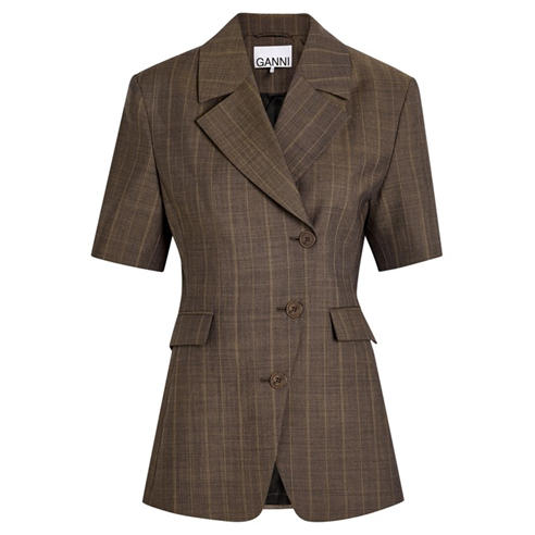 Ganni - JKT Melange Stripe Shrt Blazer