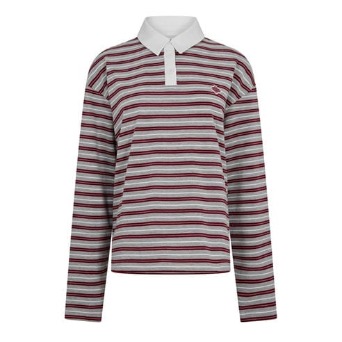 THE COUTURE CLUB - Women's Striped Rugby Polo Shirt