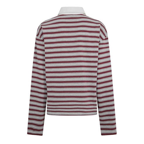 THE COUTURE CLUB - Women's Striped Rugby Polo Shirt