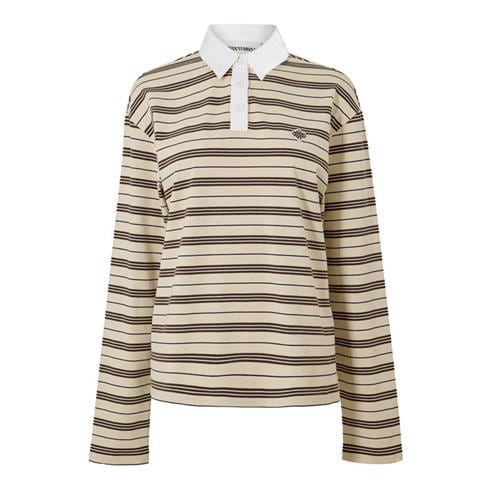 THE COUTURE CLUB - Women's Striped Rugby Polo Shirt