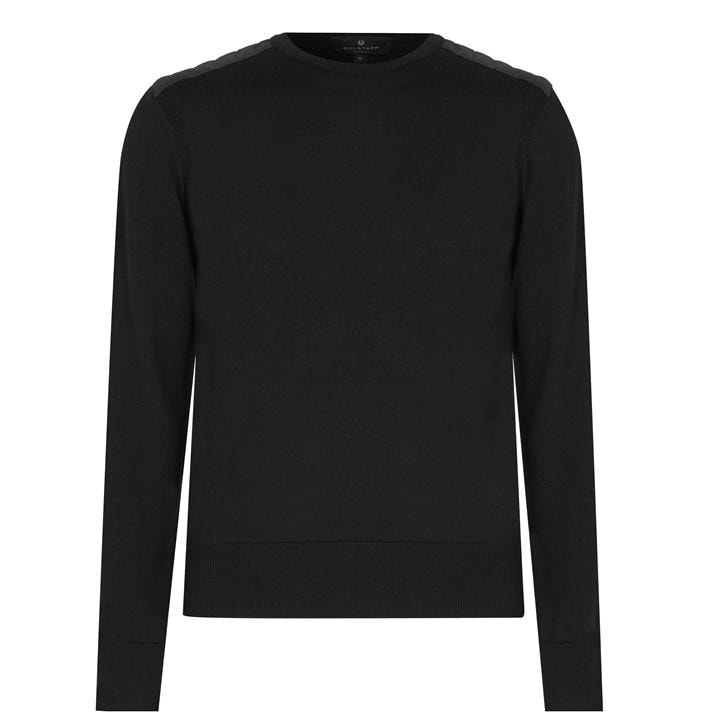 Belstaff Men's Black Kerrigan Crewneck Jumper Small