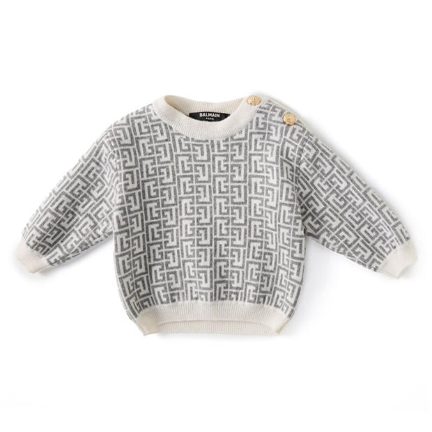 BALMAIN Logo Over The Head Silk Jumper Babies,All Products : American Fashion Style Bags On Sale