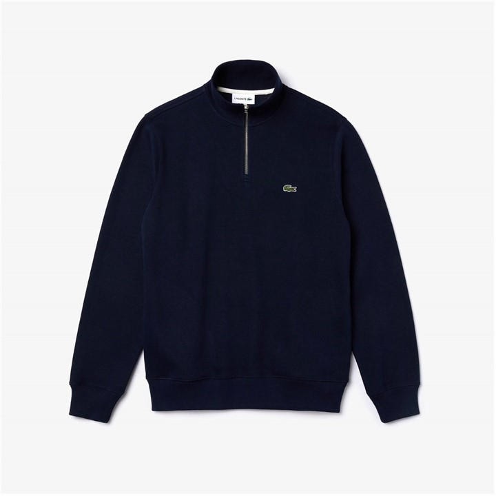 Lacoste Men's Blue Quarter-Zip Fleece Top - XS