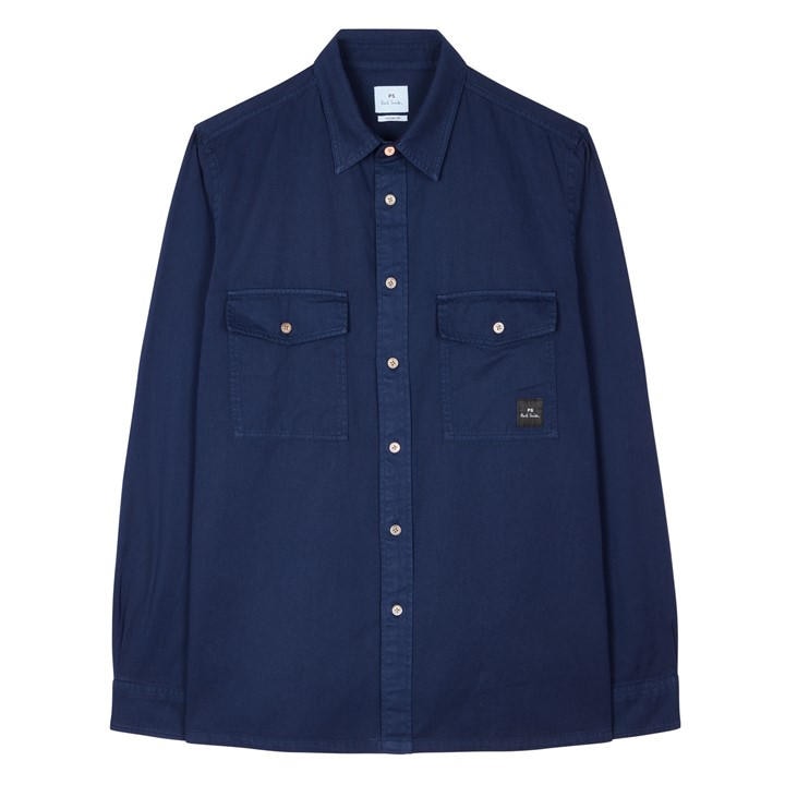 Ps Paul Smith Men's Blue Zebra Over-Shirt - 2XL