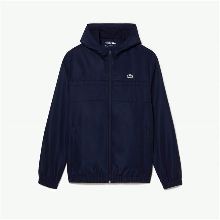 Lacoste Men's Blue Zipped Hooded Taffeta Sport Jacket 2XL