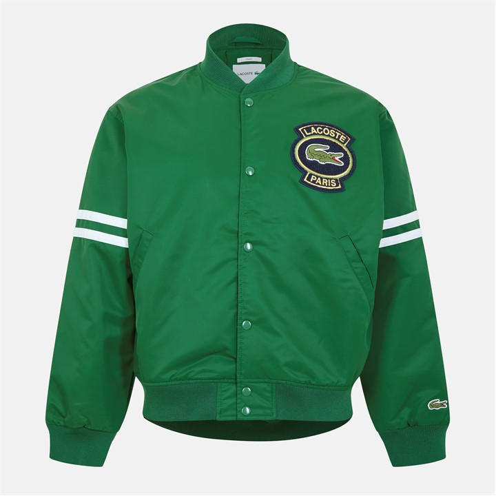 Lacoste Men's Green Long Sleeve Varsity Jacket - XS