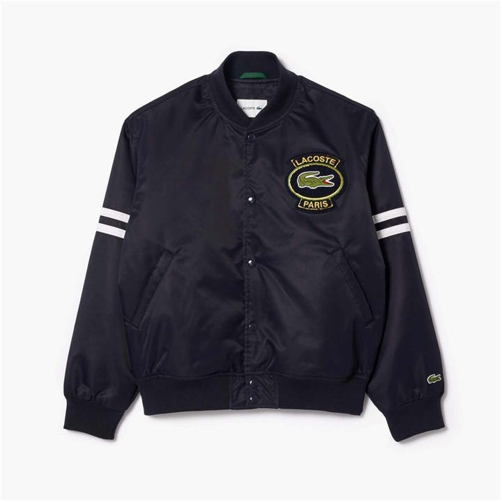 Lacoste Men's Blue Long Sleeve Varsity Jacket - XXS