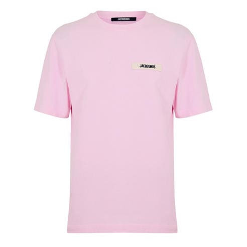 JACQUEMUS - Men's Plain Cotton Grosgrain Tab T-Shirt