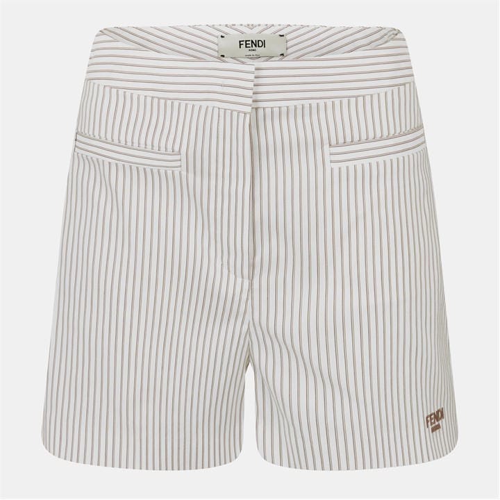 Fendi Women's White Tailored Stripe Shorts - Size 10