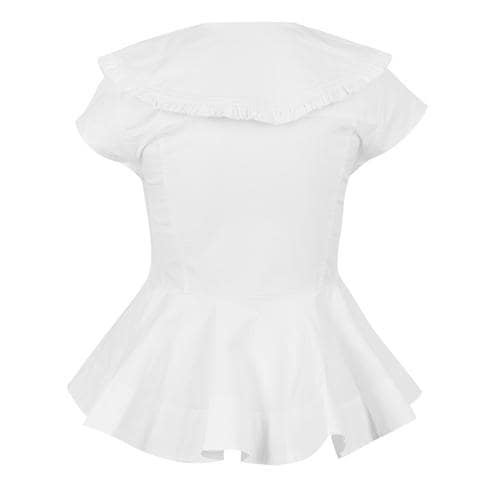 GANNI - Women's Peter Pan Short Sleeve Blouse