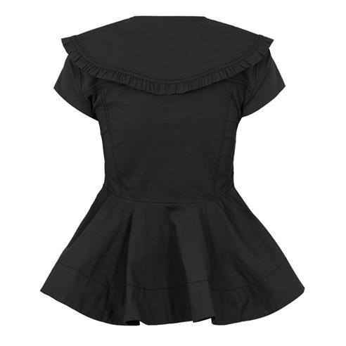 GANNI - Women's Peter Pan Short Sleeve Blouse