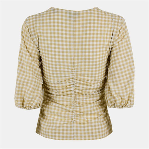 GANNI - Women's Gthrd Short Sleeve Blouse