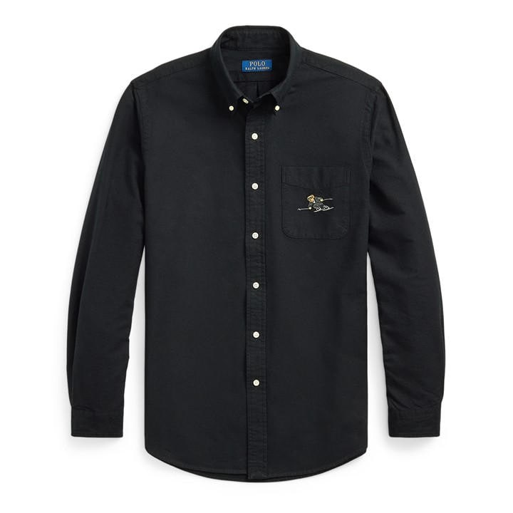 Polo Ralph Lauren Brushed Polo Bear Oxford Shirt – Black Polo Ralph Lauren Brushed Polo Bear Oxford Shirt – Black