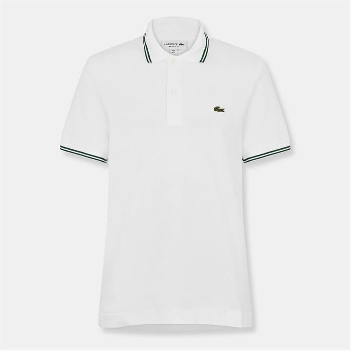 Lacoste Men's White Tipped Short-Sleeve Polo Shirt - M