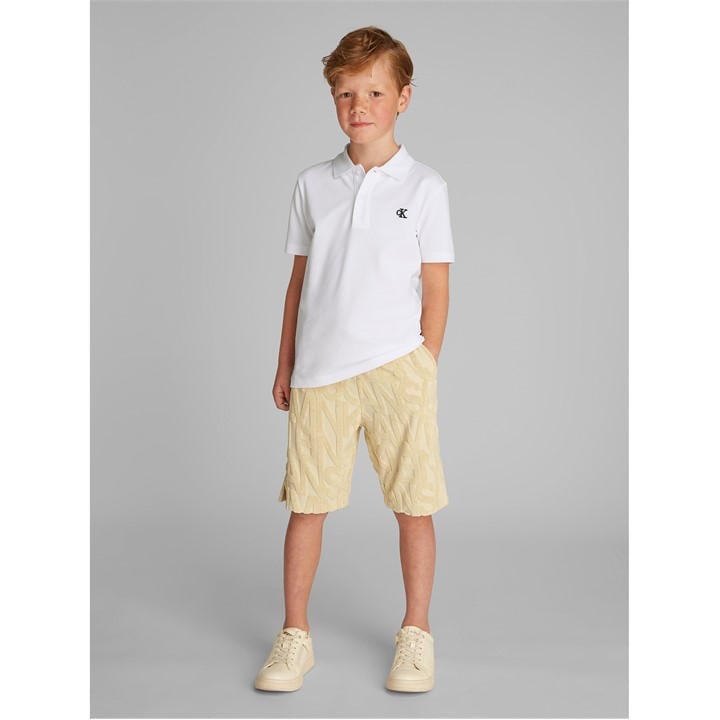 Calvin Klein Jeans Boys White Essential Ss Reg. Polo