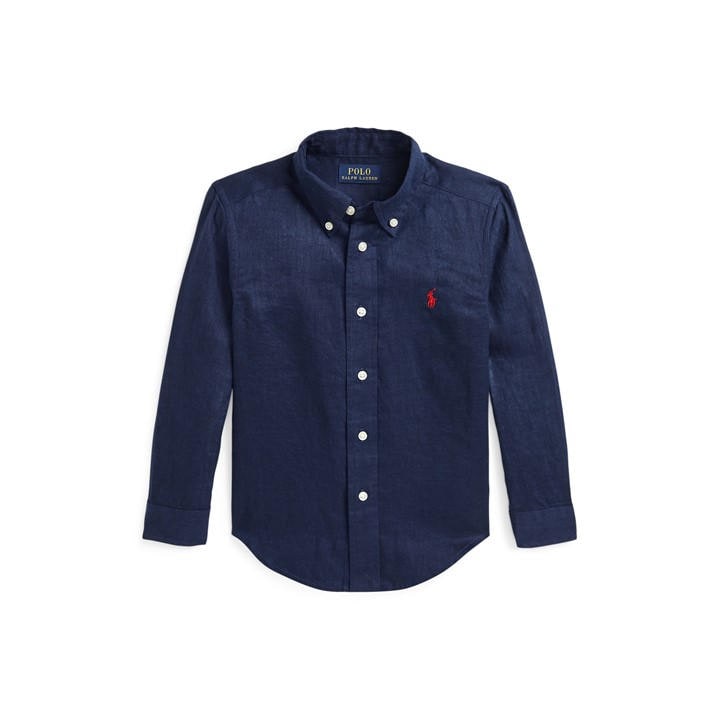 Polo Ralph Lauren Boys Blue Long Sleeved Oxford Shirt Juniors - 7 - 8 Years